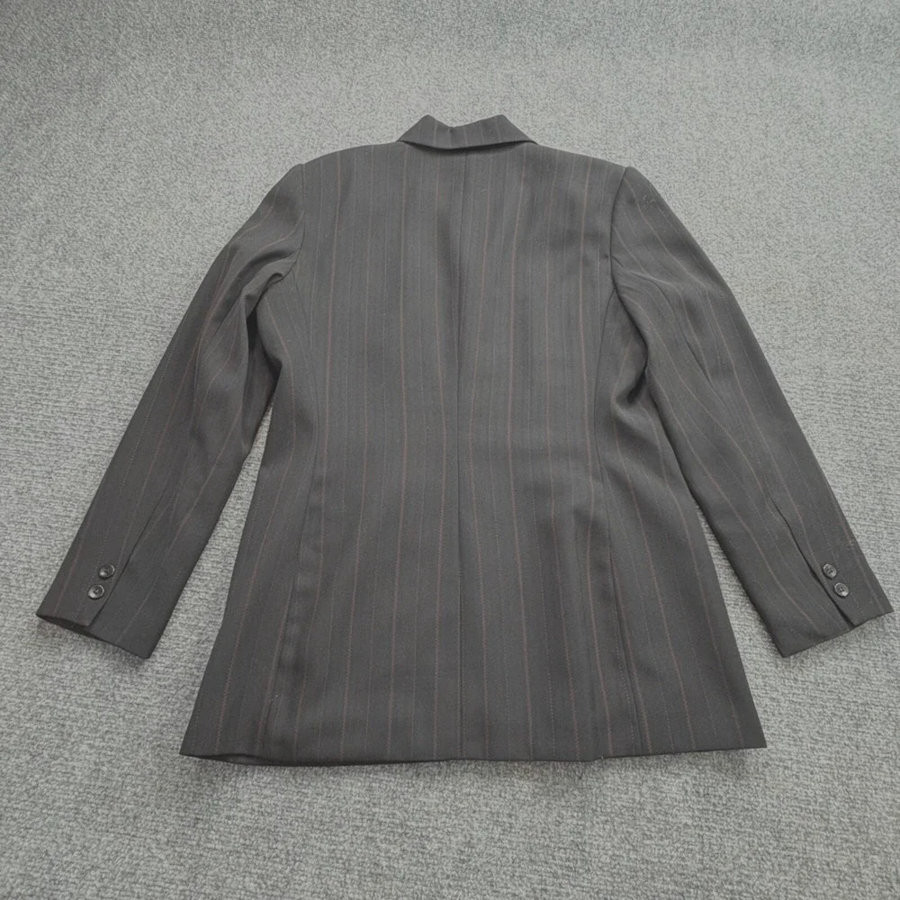 VTG Norton McNaughton Suit Blazer 12 Skirt 14 Black Pinstripe Maxi‎ Y2K Modest